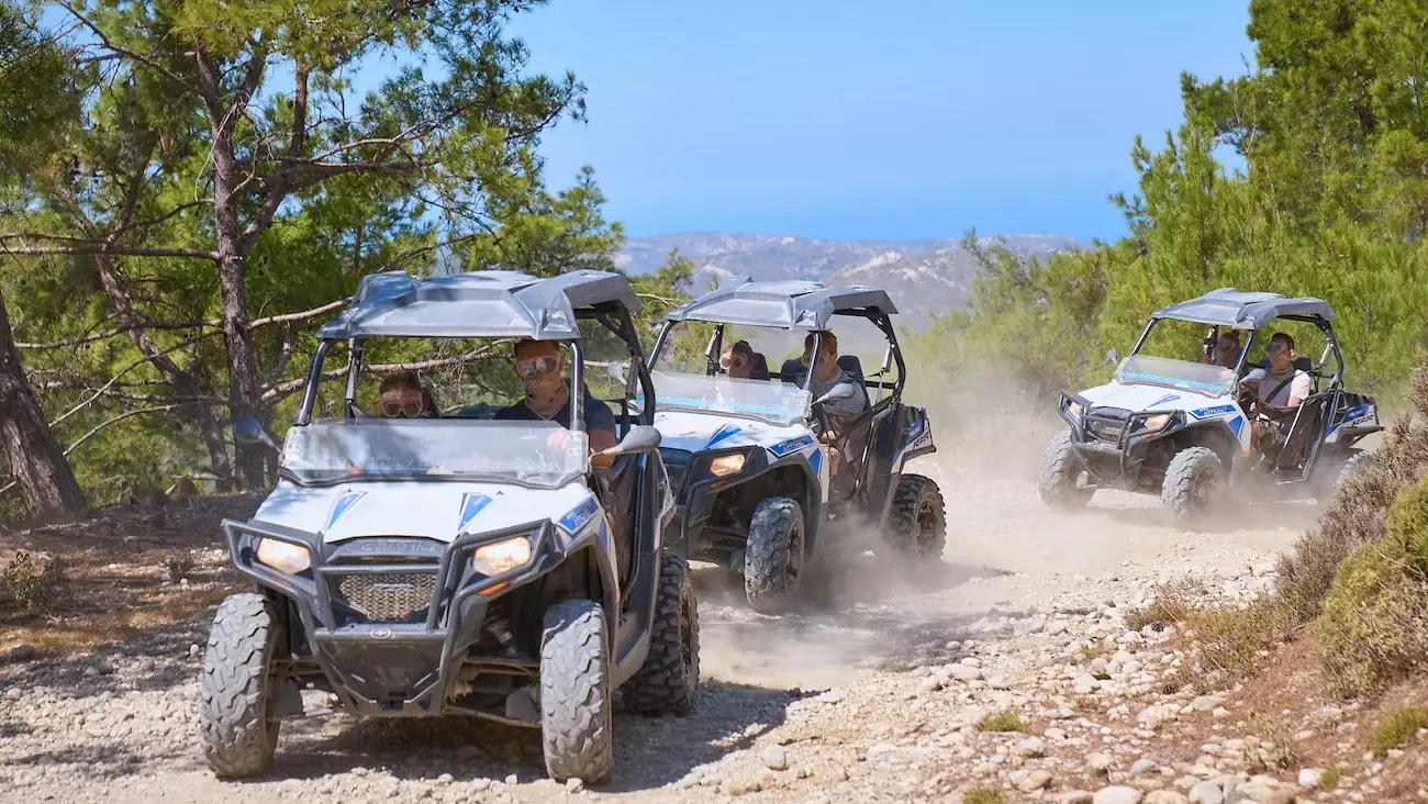 All-terrain vehicle expedition heading into the western hills