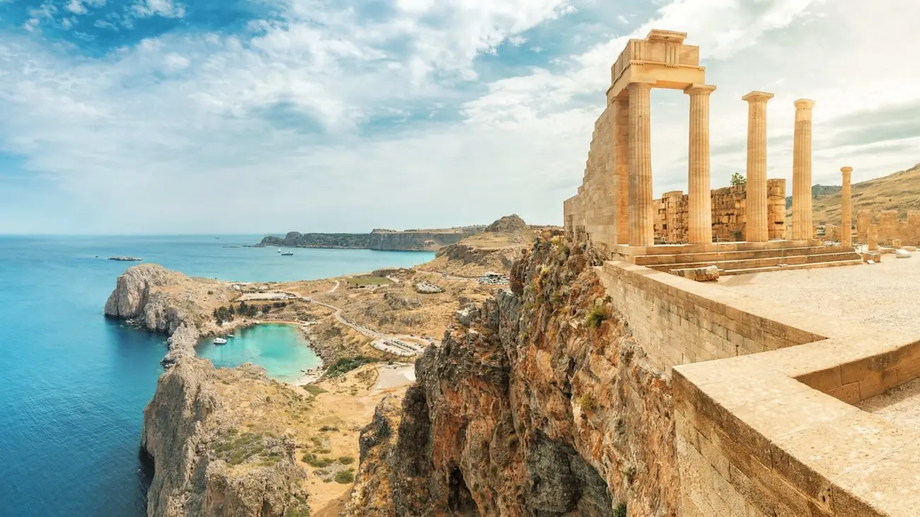 The iconic white village of Lindos